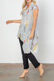 White Side Pocket Off Shoulder Asymmetric Tunic