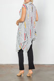 White Side Pocket Off Shoulder Asymmetric Tunic