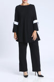 Black Textured Bow Sleeves A-Line Tunic