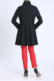 Black Button Front Long Sleeve Flare Jacket