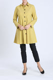 Mustard Button Front Long Sleeve Flare Jacket