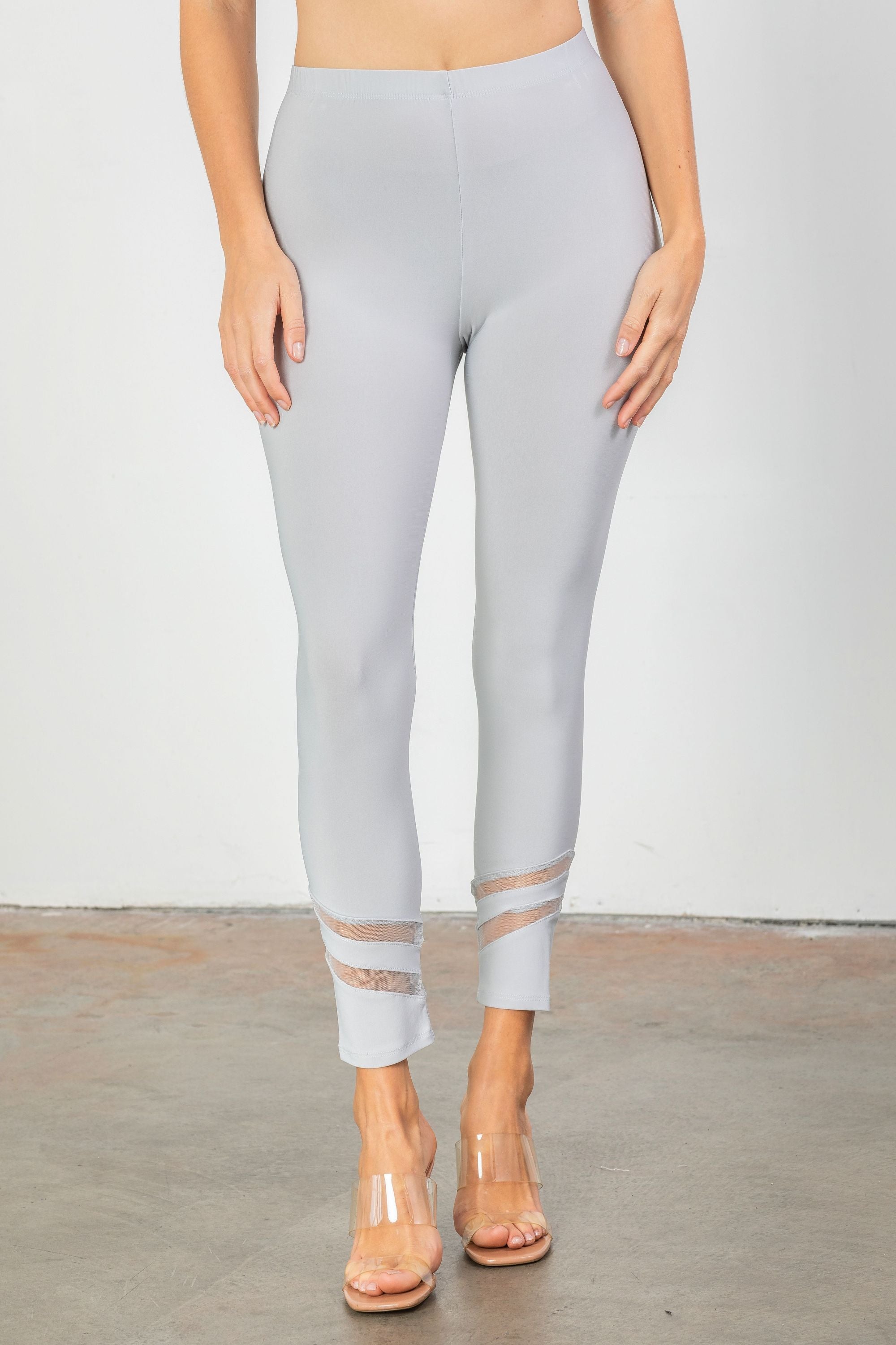 Soft Knit With Double Mesh Stripe Pants
