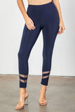 Soft Knit With Double Mesh Stripe Pants