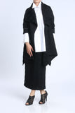 Black Shawl Collar Asymmetrical Jacket