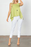 Lemon Front Decoration Two Button Sleeveless Top