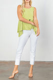 Lemon Front Decoration Two Button Sleeveless Top