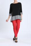Black Tunic With Contrast Check Print