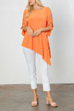 Salmon Slotted Sleeve Tunic Top