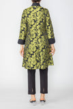 Kiwi Jacquard Button-Front Long Jacket