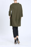 Olive Boat Neck Stand Collar Balloon Top