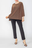 Rust Bateau Neck Long Sleeve Top