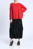 Red Plus Size Dolman Sleeve Triangle Top