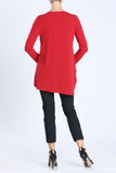 Red Plus Size V-Neck Asymmetrical Tunic