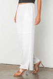 White Pull Up Pant With Side Detail