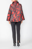 Red 3-Button High Collar Jacket