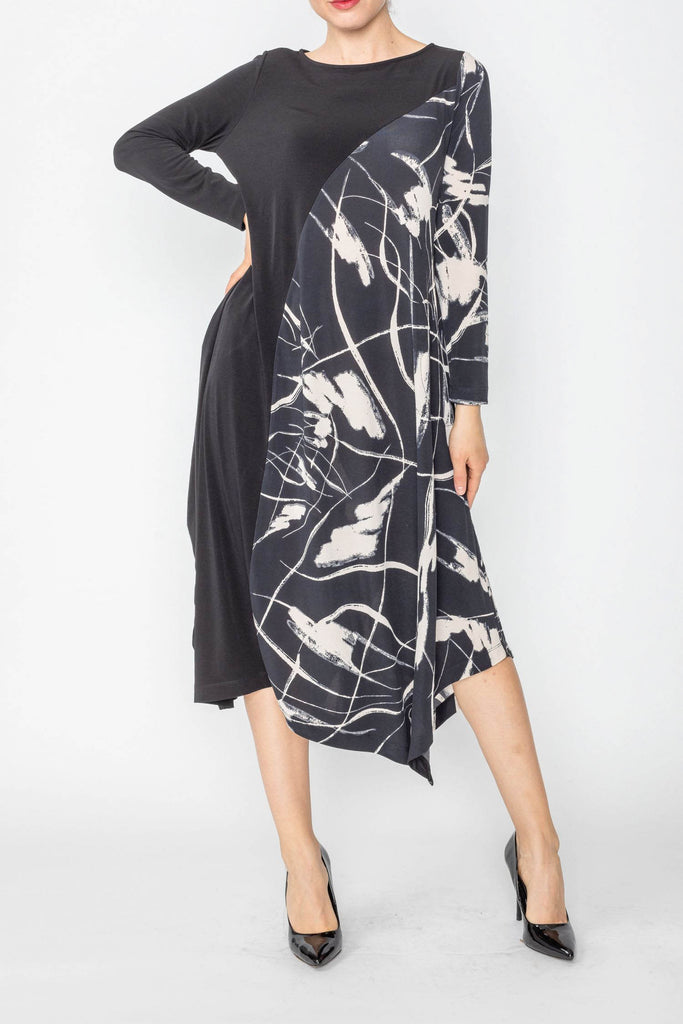 Cream Boat Neck Dress IC Collection