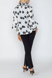 Double Layered Wire Collar Blouse Sleeve Jacket