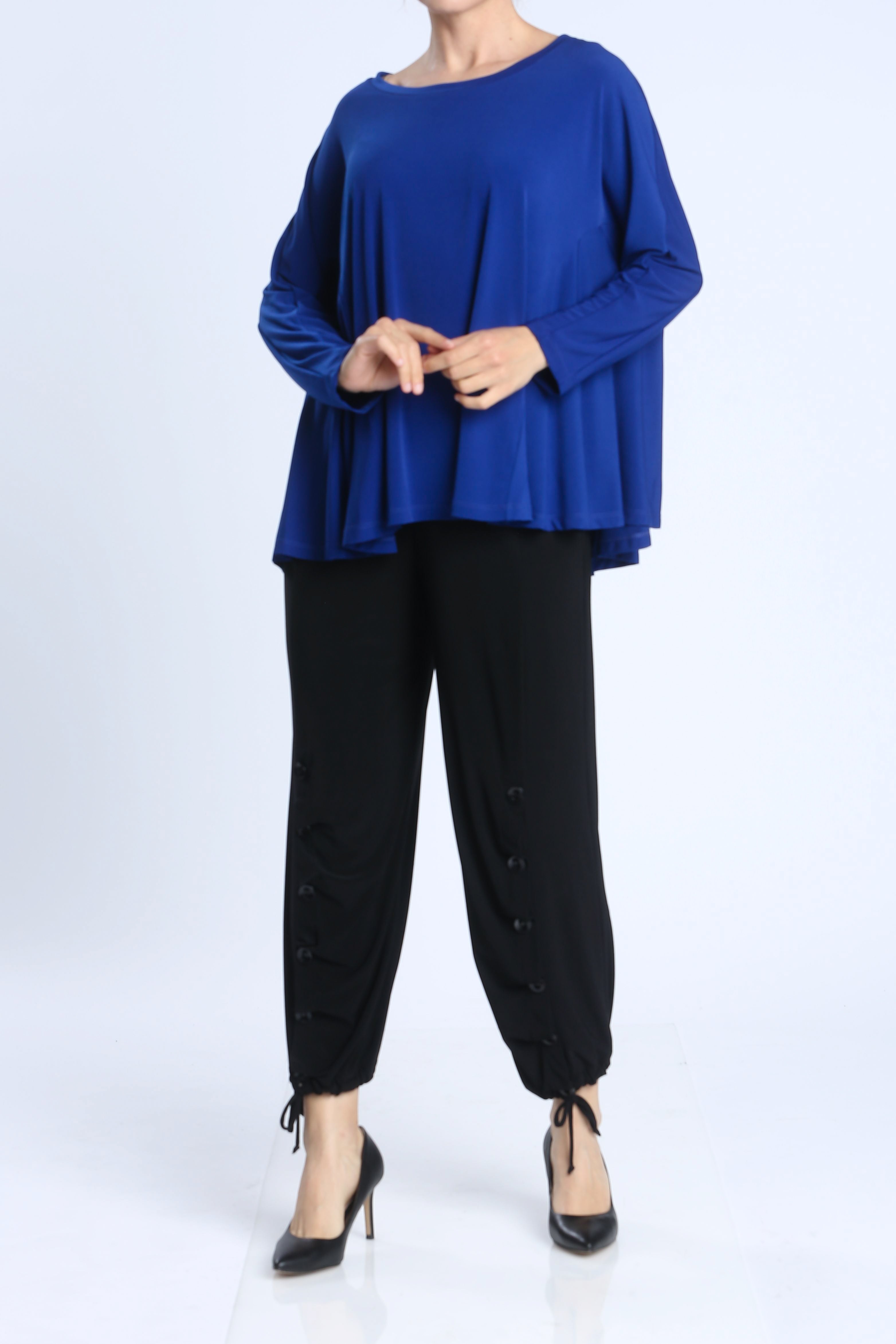Royal Blue Round Neck Triangle Top