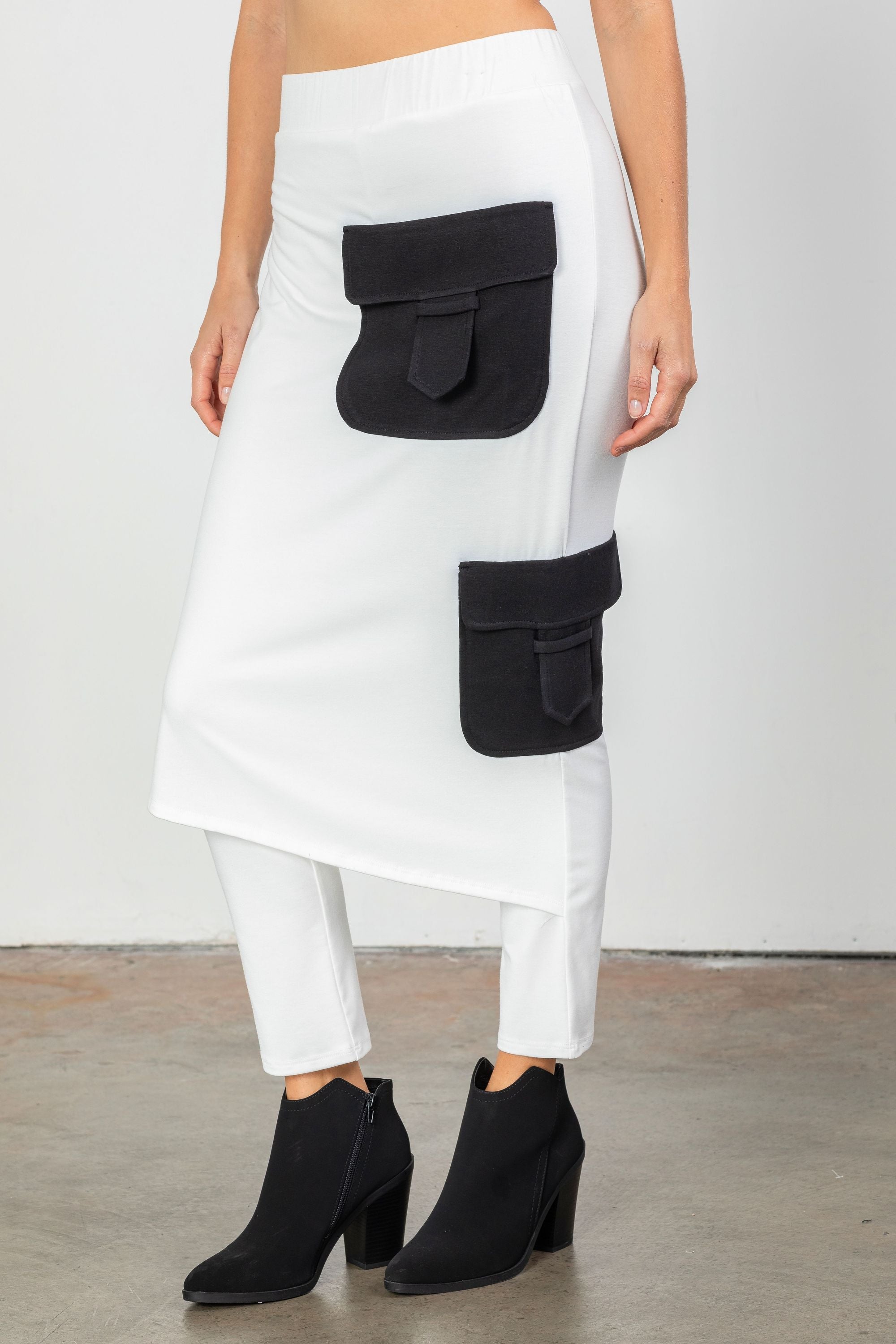 White Front-Layer w/ Side Pocket Pants – IC Collection