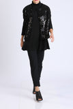 Button-Front Shimmer Jacket